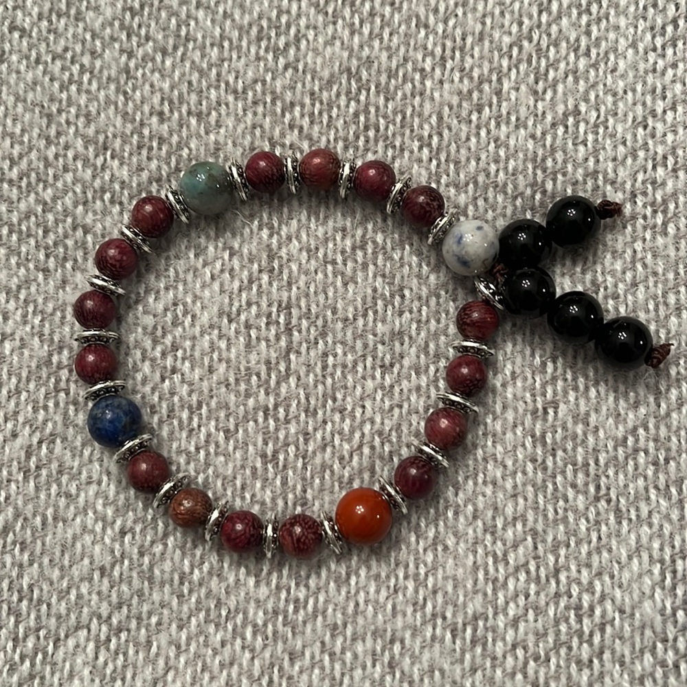 Multi style stone bracelet with dangles